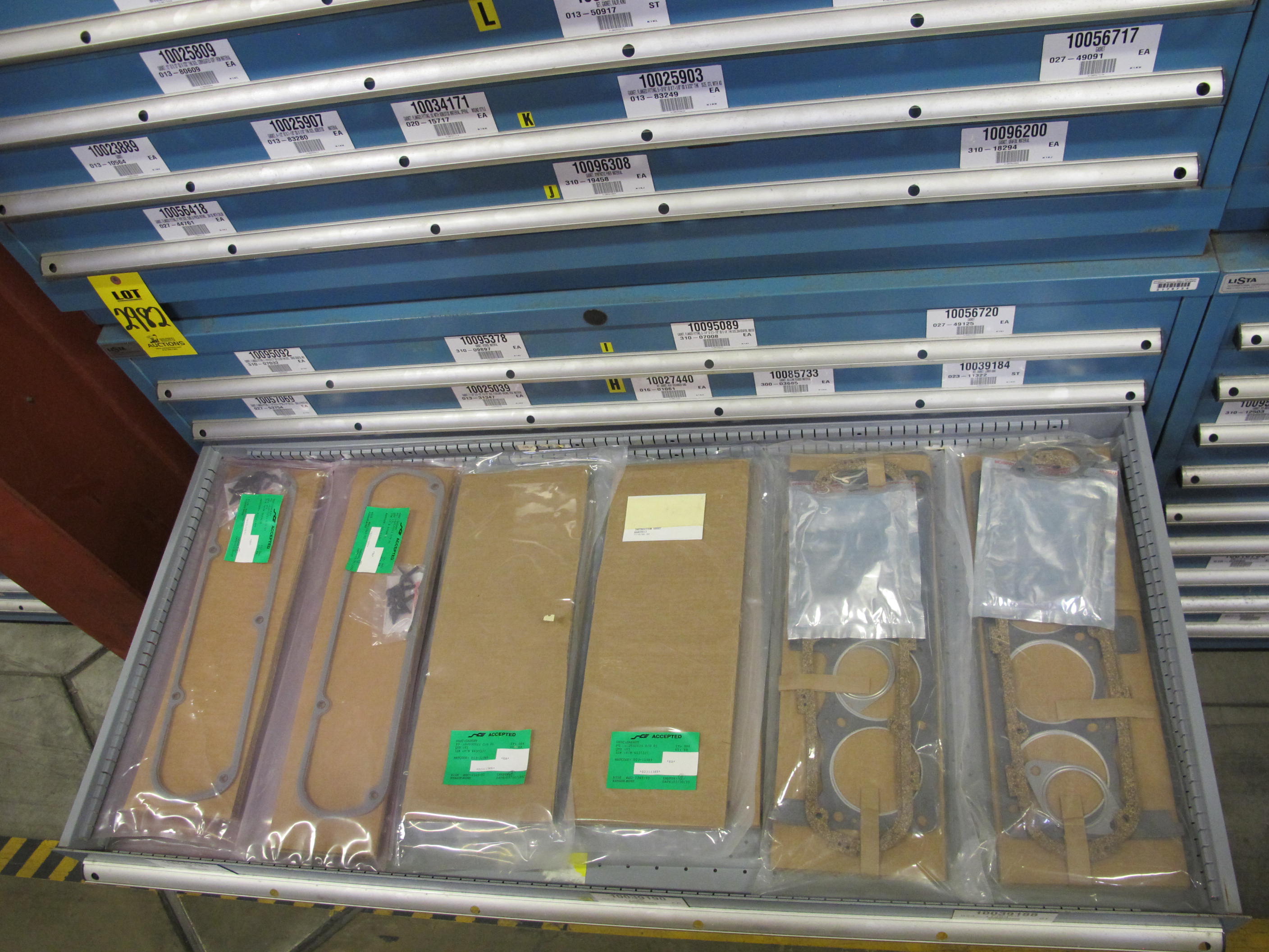 LISTA HEAVY DUTY 9-DRAWER PARTS CABINET W/ CONTENTS (W-50) LOADING & HANDLING FEE $25-